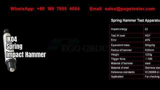 মেকানিক্যাল ইমপ্যাক্ট টেস্টের জন্য স্প্রিং অপারেটেড হ্যামার IK01 থেকে IK07, 0.14J থেকে 2J
