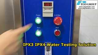 একটি হ্যান্ডহেল্ড স্প্রে অগ্রভাগ সহ IEC60529 IPX3 এবং IPX4 বৃষ্টি পরীক্ষার যন্ত্রপাতি
