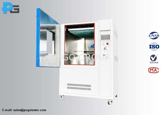 আইইসি60529 উল্লম্ব বৃষ্টি পরীক্ষা চেম্বার, যা IPX1 IPX2 পরীক্ষার জন্য SUS304 স্টেইনলেস স্টিল এবং PLC টাচ স্ক্রিন নিয়ন্ত্রণ সহ